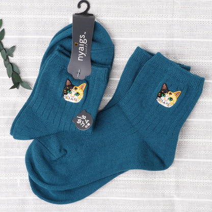 Cute Cat Socks M – Mike Neko Embroidery