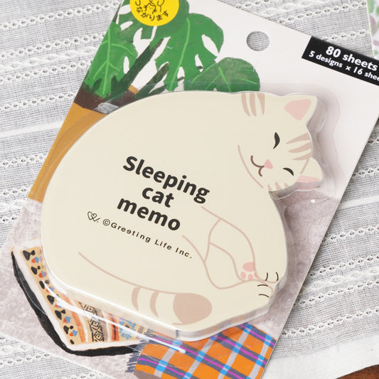 Diecut Memopad Sleeping Cat