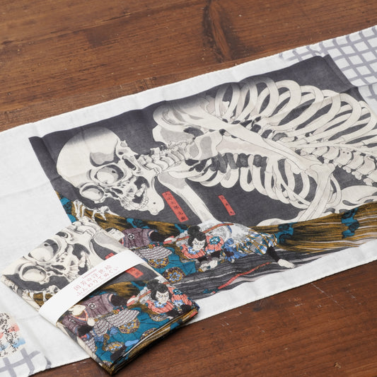 Takiyasha the witch and skeleton spectre double gauze hand towel Tenugui Ukiyoe