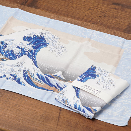 The great wave off Kanagawa double gauze hand towel Tenugui Ukiyoe