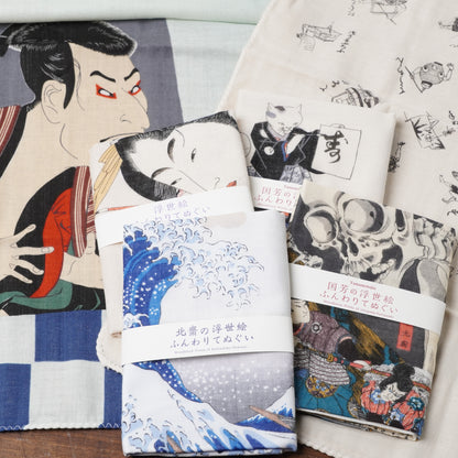 Double gauze hand towel Tenugui Ukiyoe Edobei
