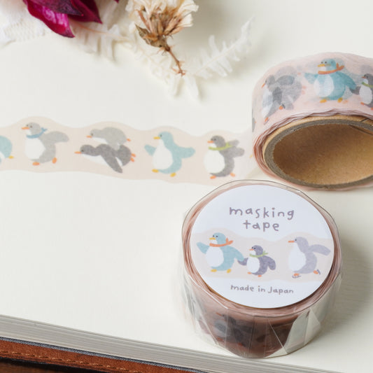 Diecut masking tape 18mm width penguin