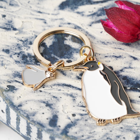 Animal Key Ring with Mini Charm Emperor Penguin