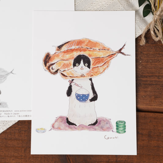 Tocoro Comugi Postcard – Cute Cats and Dreamy Scenes Horse Mackerel