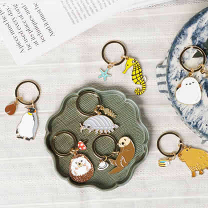 Animal Key Ring with Mini Charm Emperor Penguin