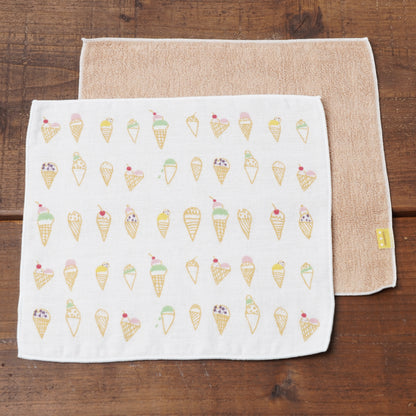 Hand towel soft-serve ice cream