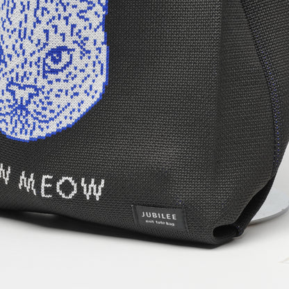 Knit bag mini tote bag cat black