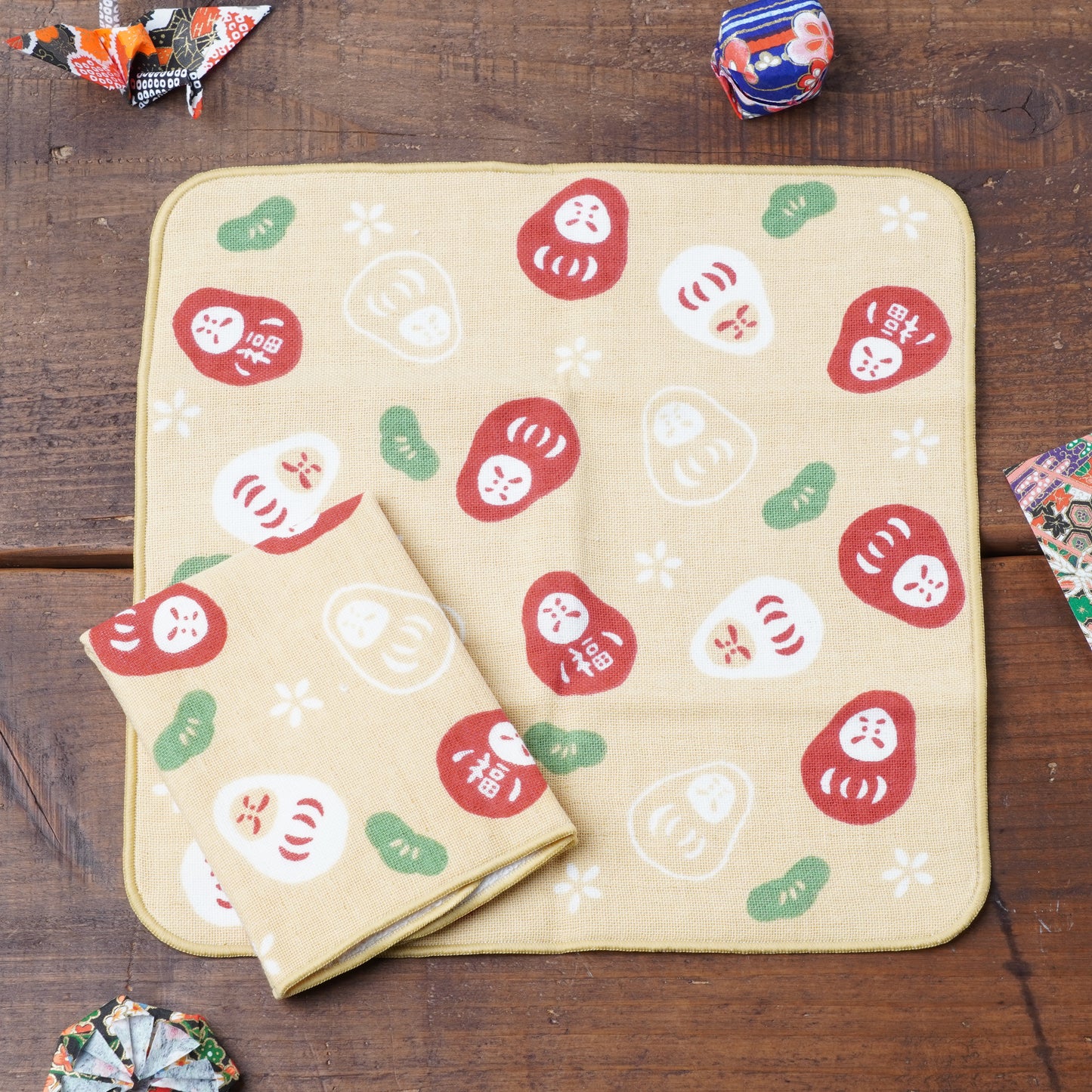Japanese Wagara Pattern Handkerchief - Daruma