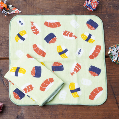 Japanese Wagara Pattern Handkerchief - Sushi