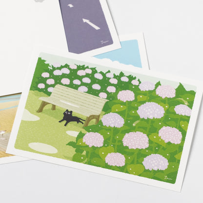 Summer Tabineko Postcard - Flower