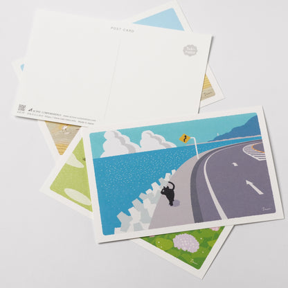 Summer Tabineko Postcard - By The Sea