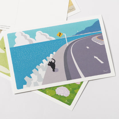 Summer Tabineko Postcard - By The Sea