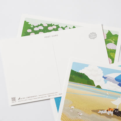 Summer Tabineko Postcard - Parasol