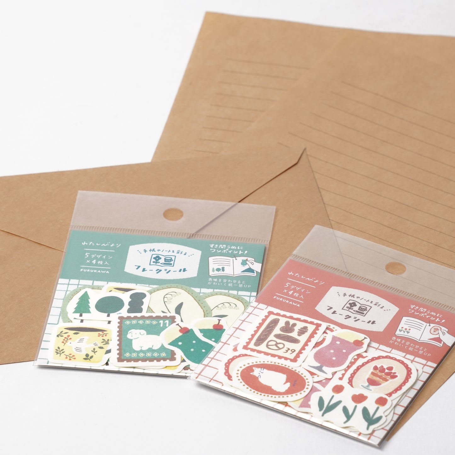 Watashi Biyori Washi Flake Stickers - Red