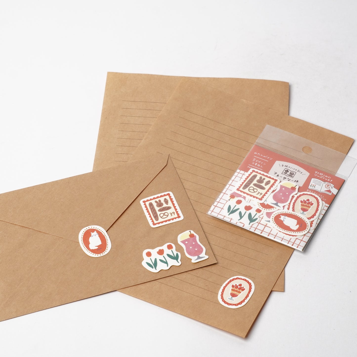 Watashi Biyori Washi Flake Stickers - Red