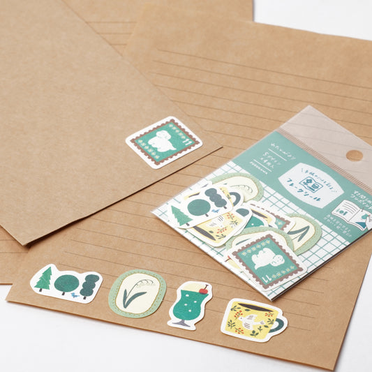 Watashi Biyori Washi Flake Stickers - Green