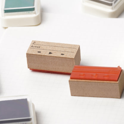 Playlist Planner Stamp - Music Log Rubber Stamp