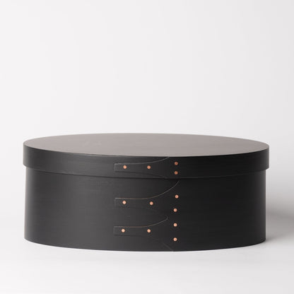 Wooden Oval Box Medium Black - Japanese Wooden Organizer Box