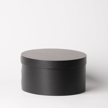 Wooden Oval Box Medium Black - Japanese Wooden Organizer Box