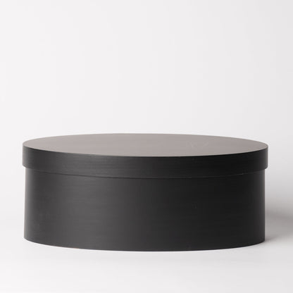 Wooden Oval Box Medium Black - Japanese Wooden Organizer Box