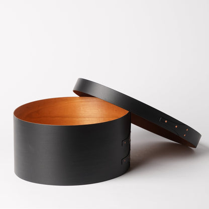 Wooden Oval Box Medium Black - Japanese Wooden Organizer Box