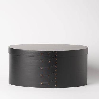 Wooden Oval Box Large Black - Handmade Japanese Wooden Storage
