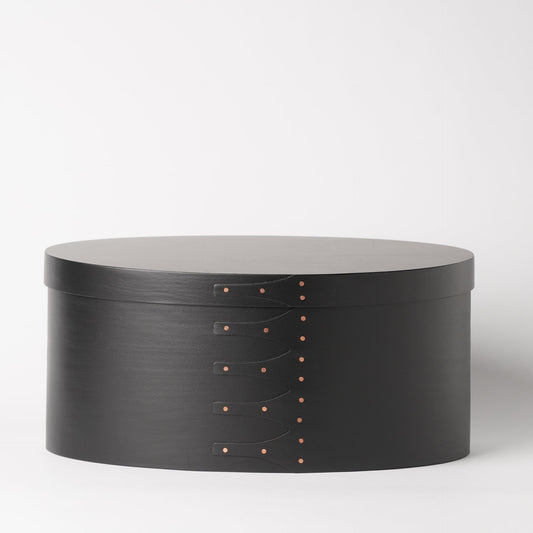 Wooden Oval Box Large Black - Handmade Japanese Wooden Storage