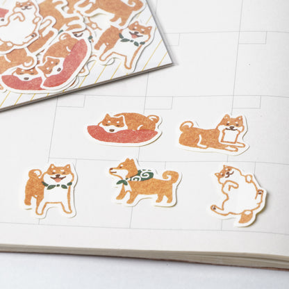 Japanese Washi Flake Stickers - Dog