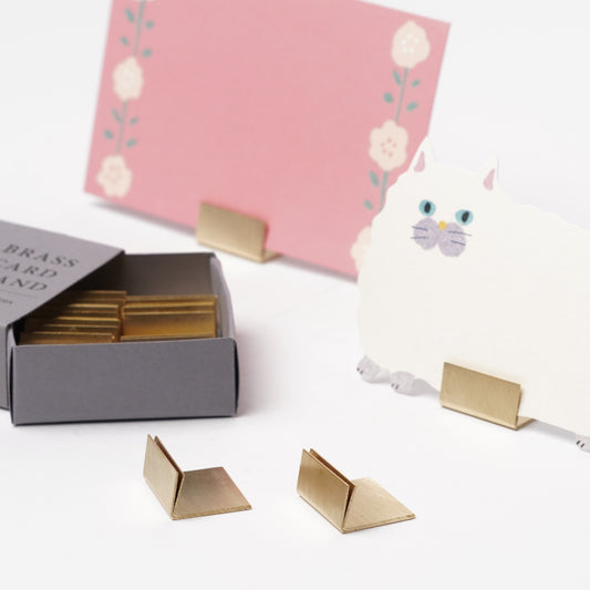 Brass Card Stand - Antique Gold Finish for Display and Interior
