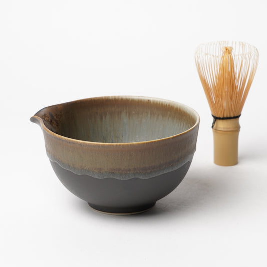 Spouted Matcha Bowl (Katakuchi) - Brown