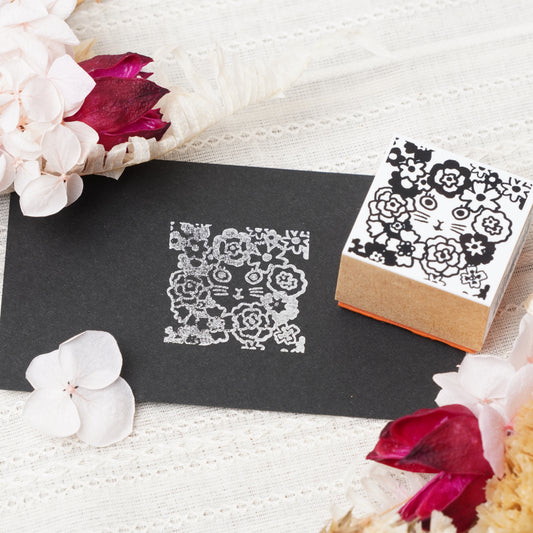 Cat flower shop stamp