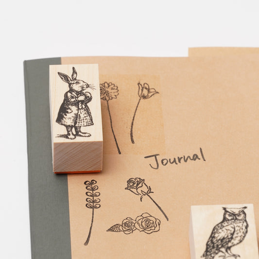 Dress-Up Rabbit Rubber Stamp - Japanese Planner Stamp