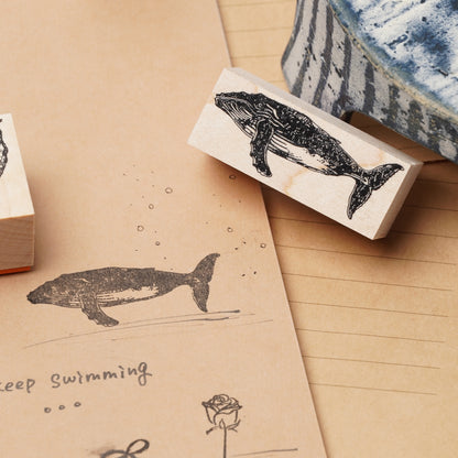 Whale Rubber Stamp - Japanese Planner Stamp