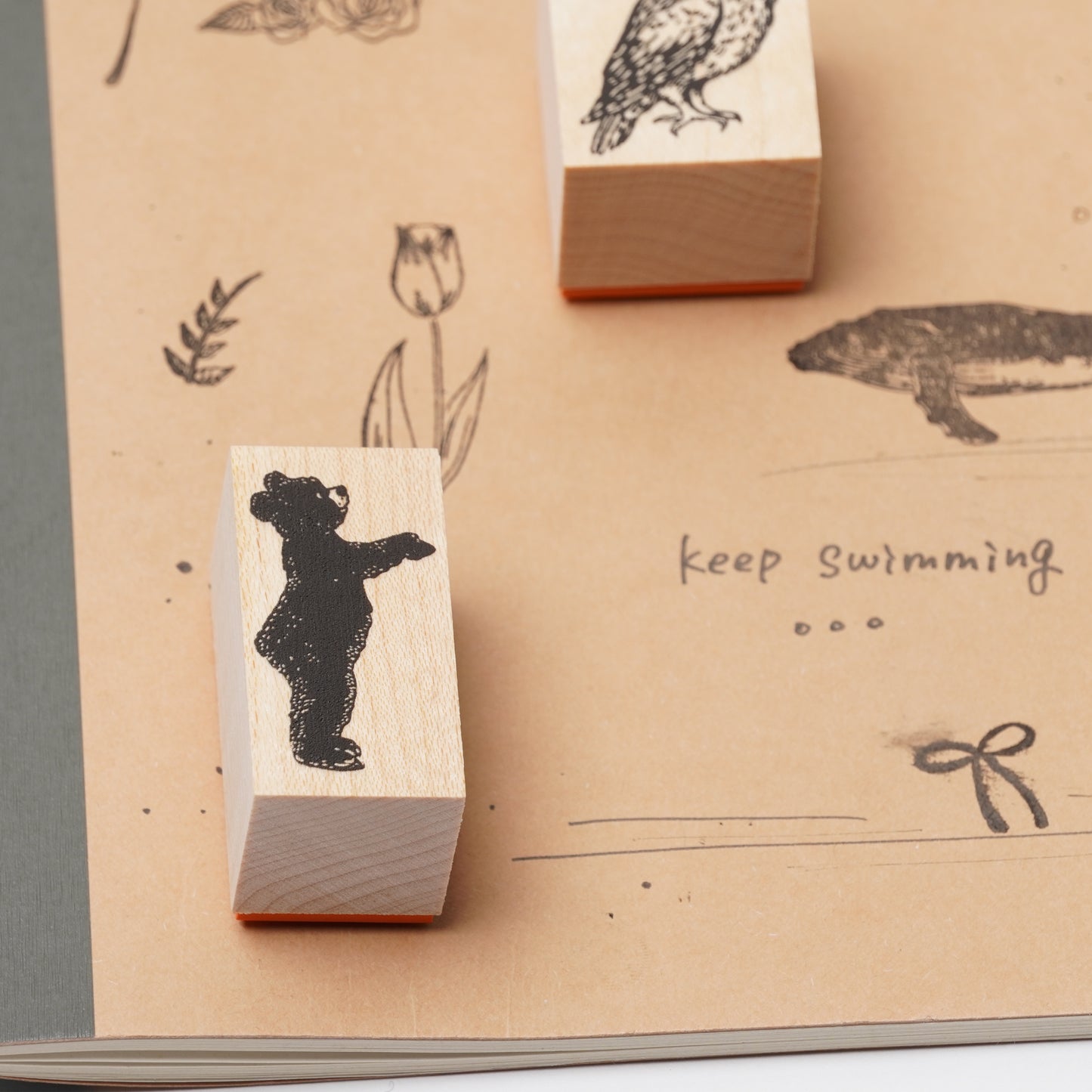 Bear Cub Rubber Stamp - Japanese Planner Stamp