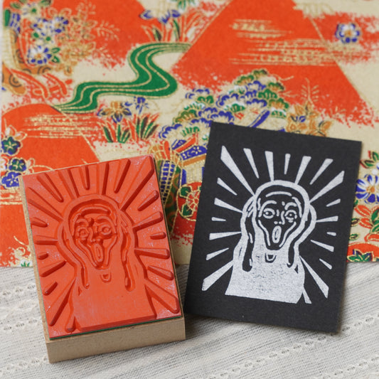 Famous Art Rubber Stamp – Japanese Paintings The scream stamp
