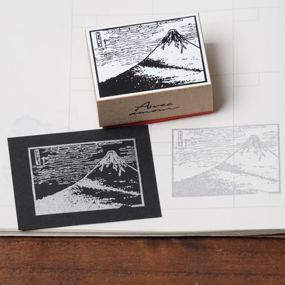 Famous Art Rubber Stamp – Japanese Paintings Red Fuji stamp