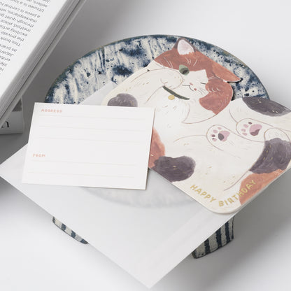 Birthday "Packed Cats" Greeting Card / Calico
