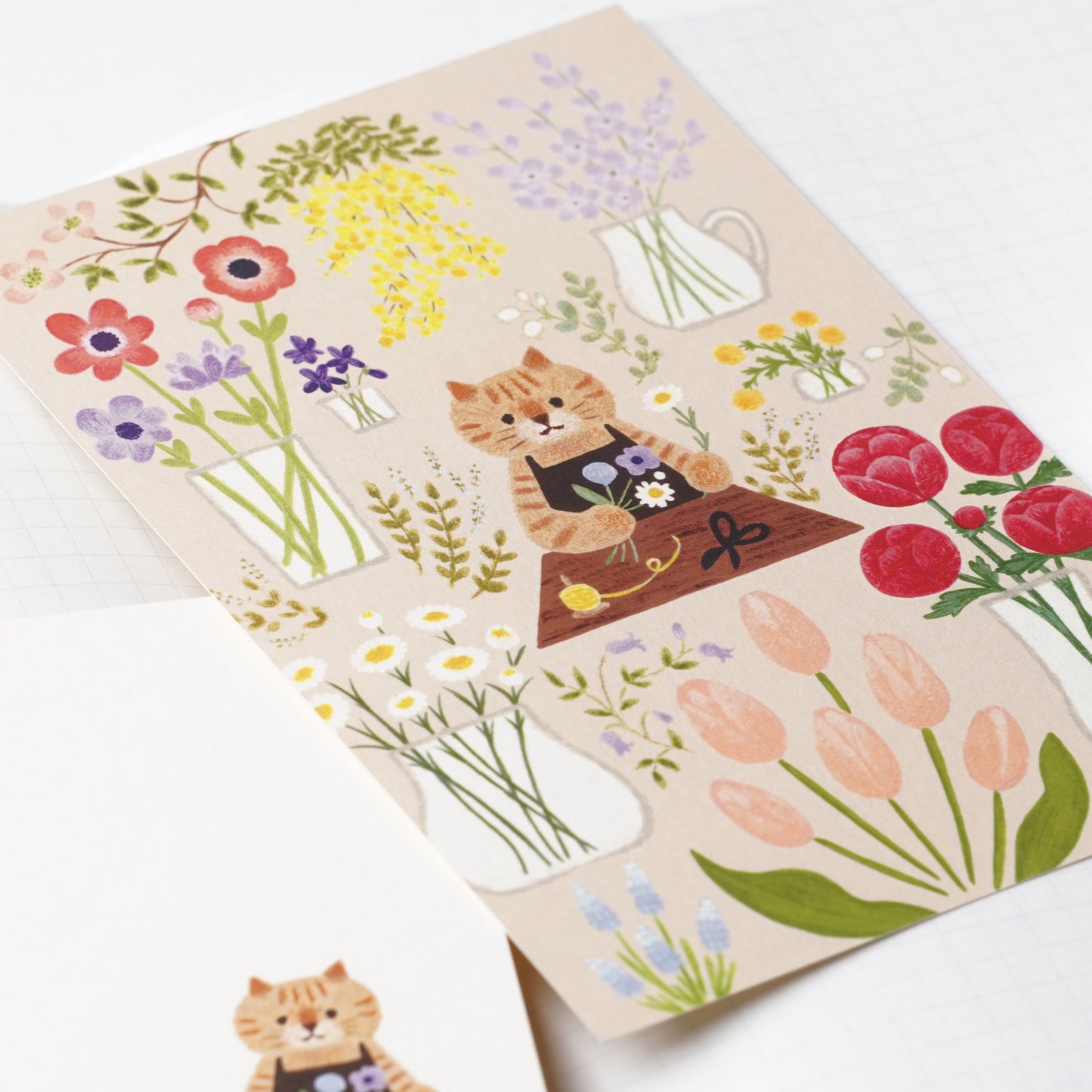 Postcard - Flower Shop Cat