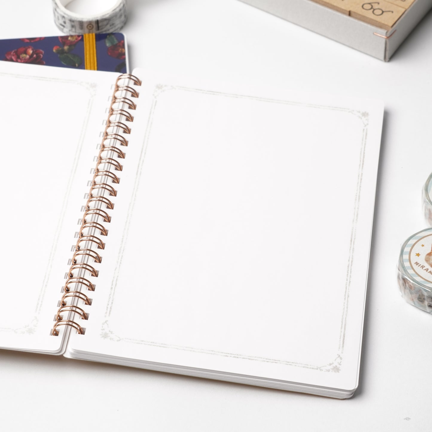 B6 Ring Notebook - fleurs and chats Cats and Flowers