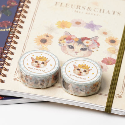 NITAMEKKO Cat Washi Masking Tape - Striped Cats