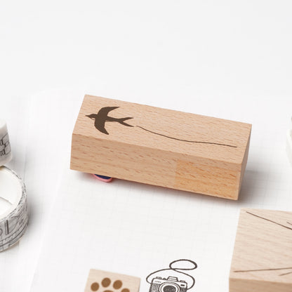 Wood Stamp -Swallow