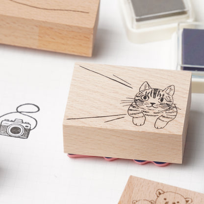 Wood Stamp - Cat Speech Bubble