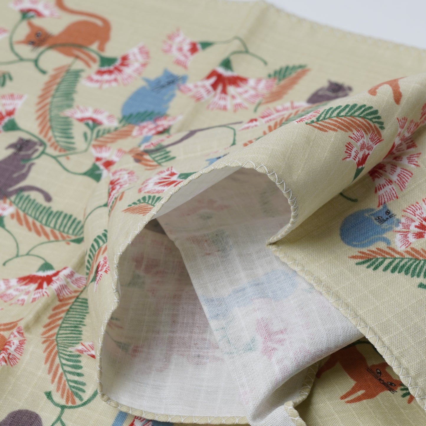 Double Gauze Tenugui Towel - Nadeshiko and 39 Birds Pattern