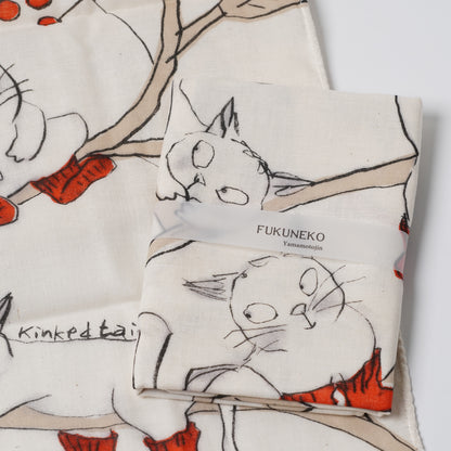Double Gauze Tenugui Towel - FUKUNEKO Tabi Cat