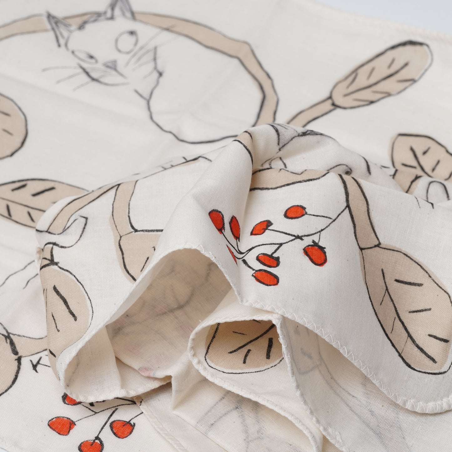 Double Gauze Tenugui Towel - FUKUNEKO Tabi Cat