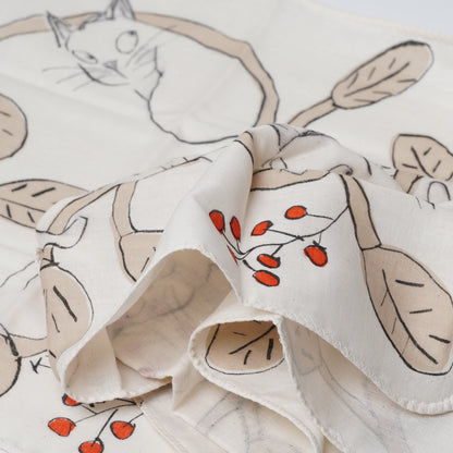 Double Gauze Tenugui Towel - FUKUNEKO Tabi Cat