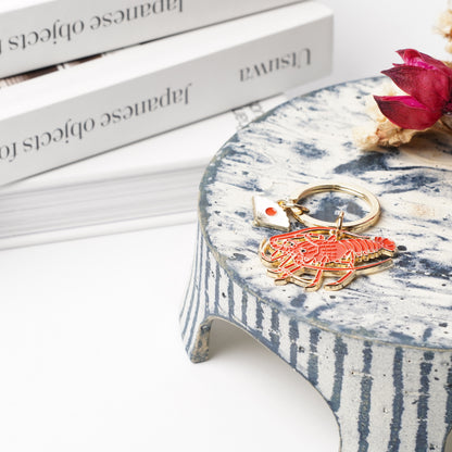 Animal Key Ring with Mini Charm Lobster
