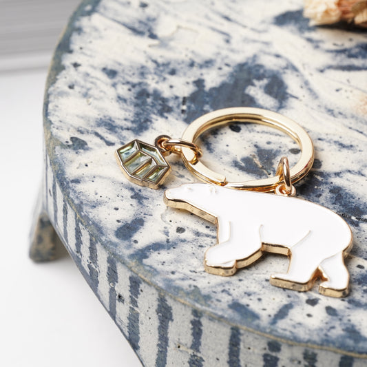 Animal Key Ring with Mini Charm Polar Bear