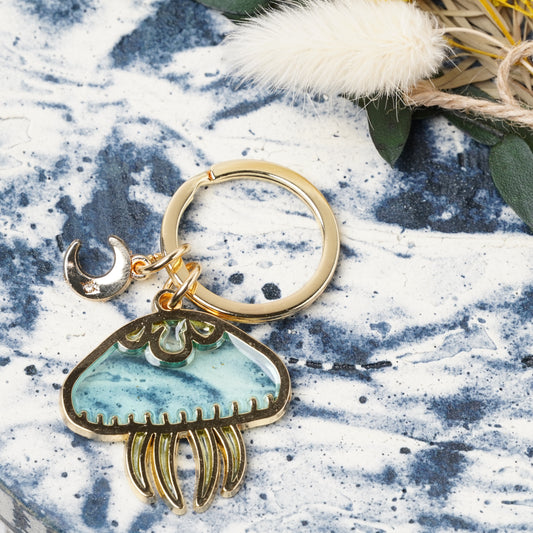 Animal Key Ring with Mini Charm Jellyfish