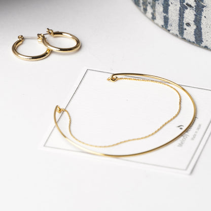 Double Layer Wire Bangle Bracelet - Melody Accessory